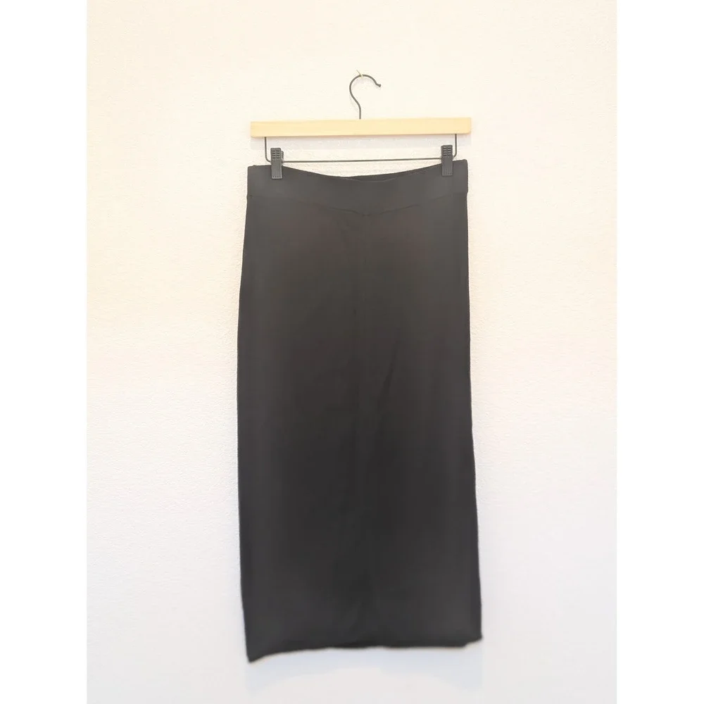 Banana Republic Black Knit Midi Skirt Women Faux Wrap S